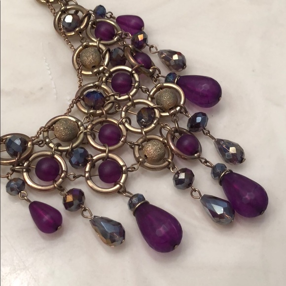 🌈🌺3/$20Pretty Purple and gold shaded necklace - Picture 3 of 6